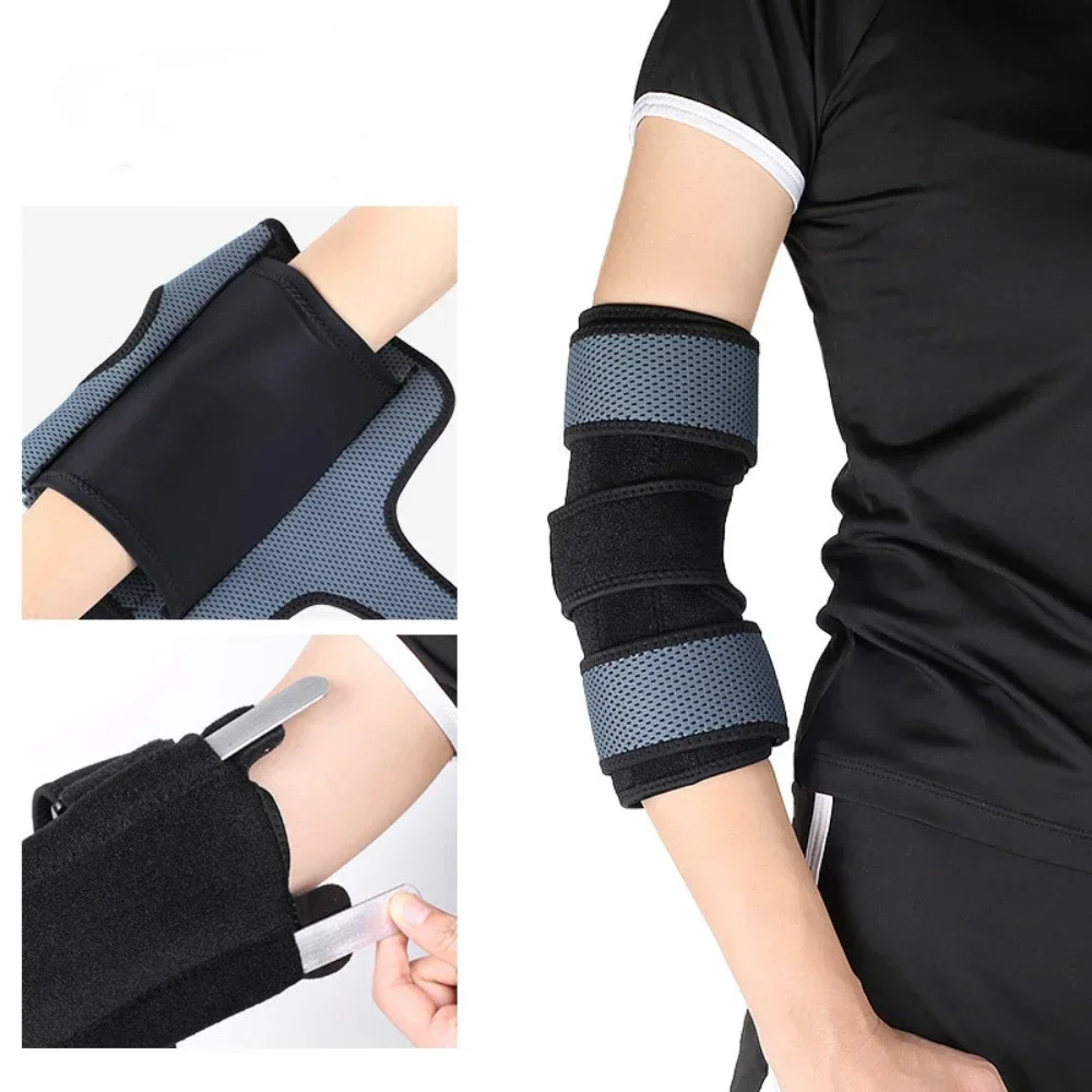 

Medical Adjustable Elbow Brace Support Double Aluminum Plate Supports Pressure Fixed Arms Protection Sports Elbow Protection New