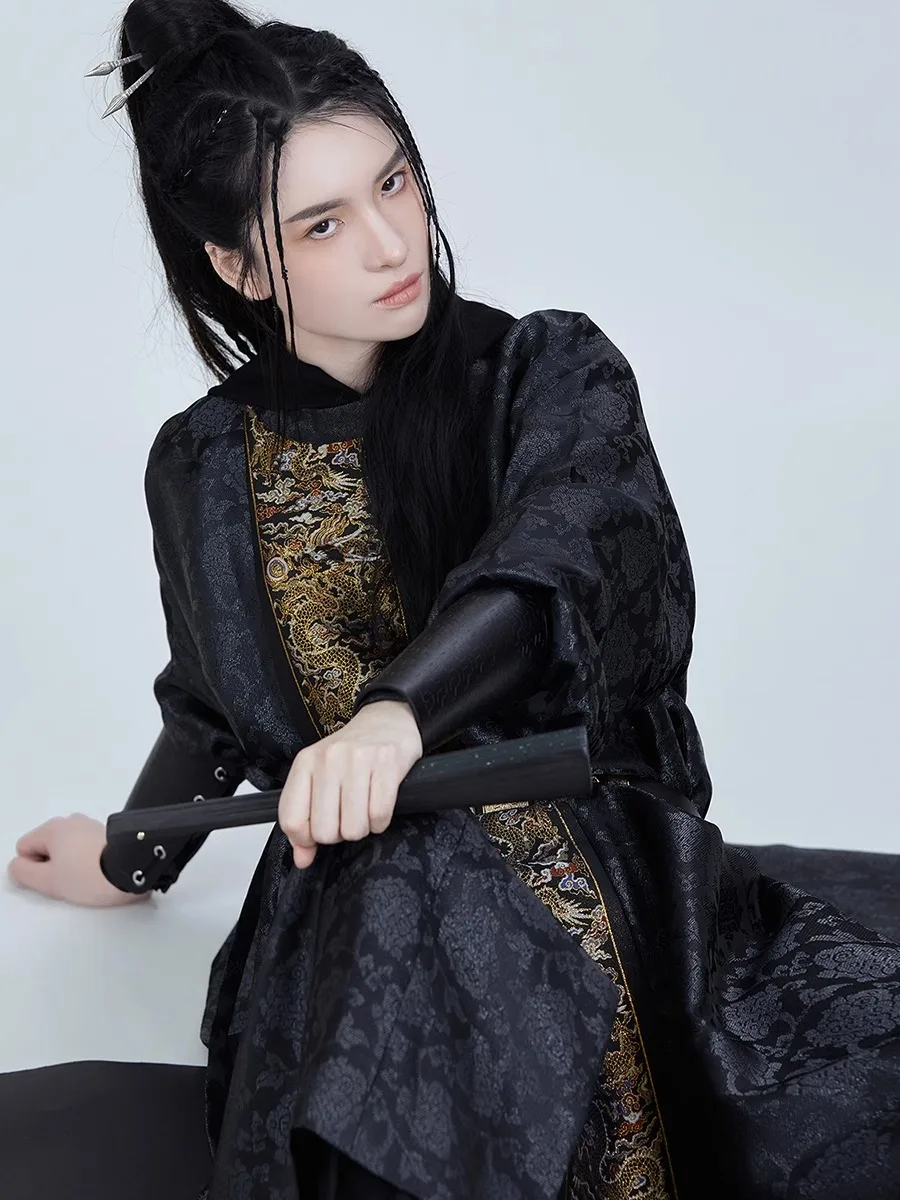 Chinesische Hanfu Rundhals Robe Anzug einzelne äußere Robe Männer und Frauen im gleichen Frühling und Sommer