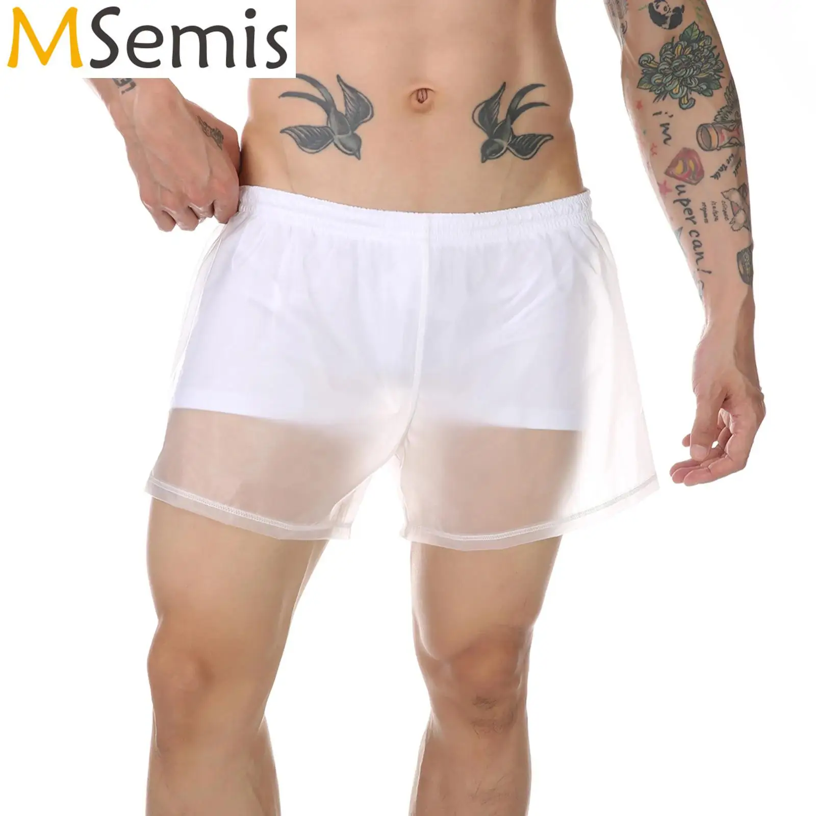 Swimwear Mens Stylish Swim Trunks Swimsuit PVC Top Layer Quick-dry Lining Boxer Shorts Beachwear Surfing Diving Swimming Shorts