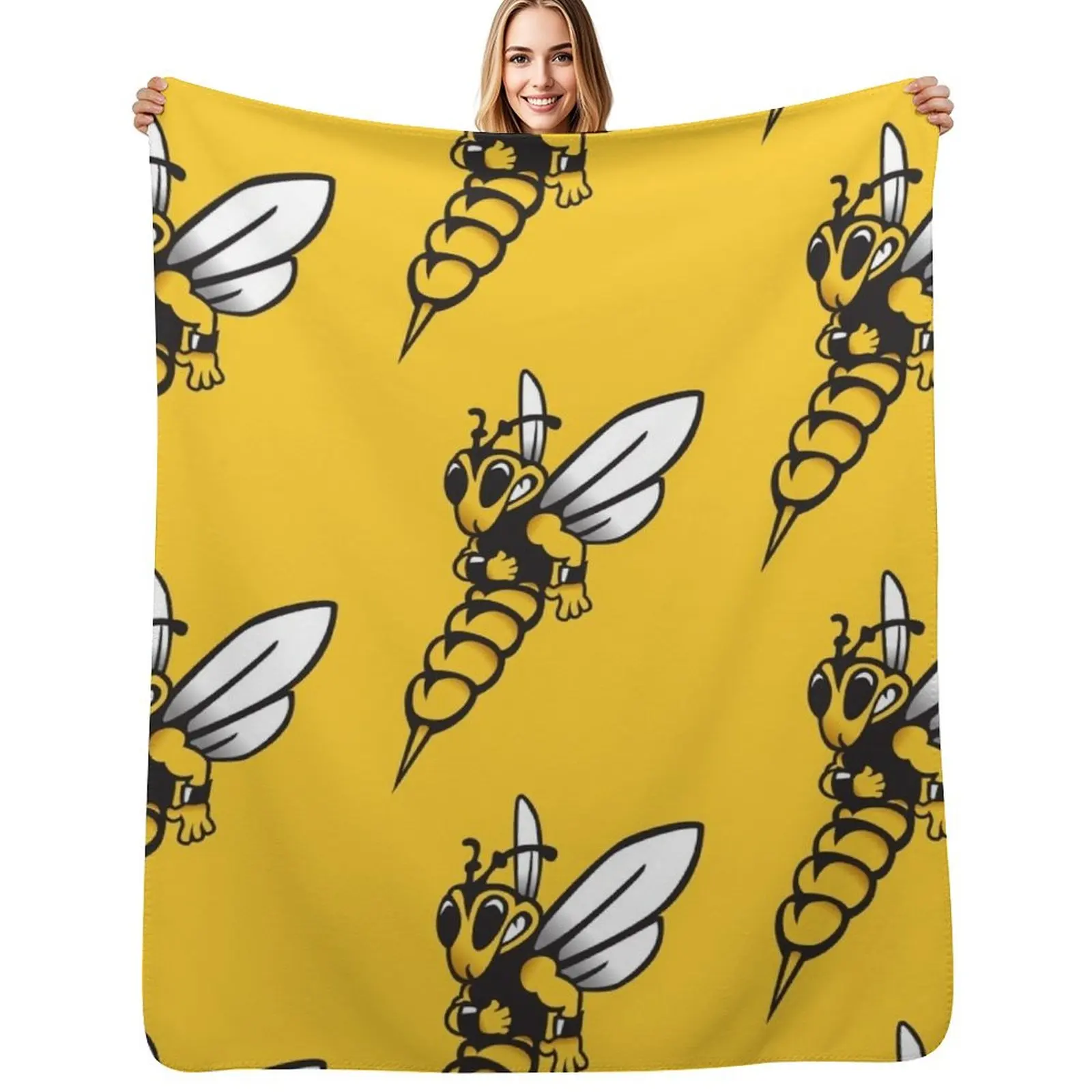 

Superior Yellow Jackets Throw Blanket Wrinkle Resistant Lightweight Blanket