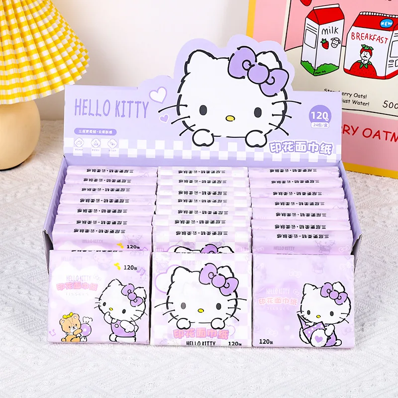 3 packages per set MINISO Cartoon printing paper Small bag portable tissue Napkins anime accessories hellokitty Tissue paper