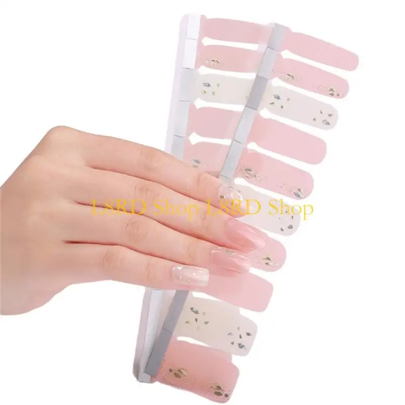 L8RD 그라디언트 풀 네일 스티커 풀 랩 네일 아트 스티커 DIY 네일 아트 장식을위한 자체 접착 네일 아트 데칼 스트립