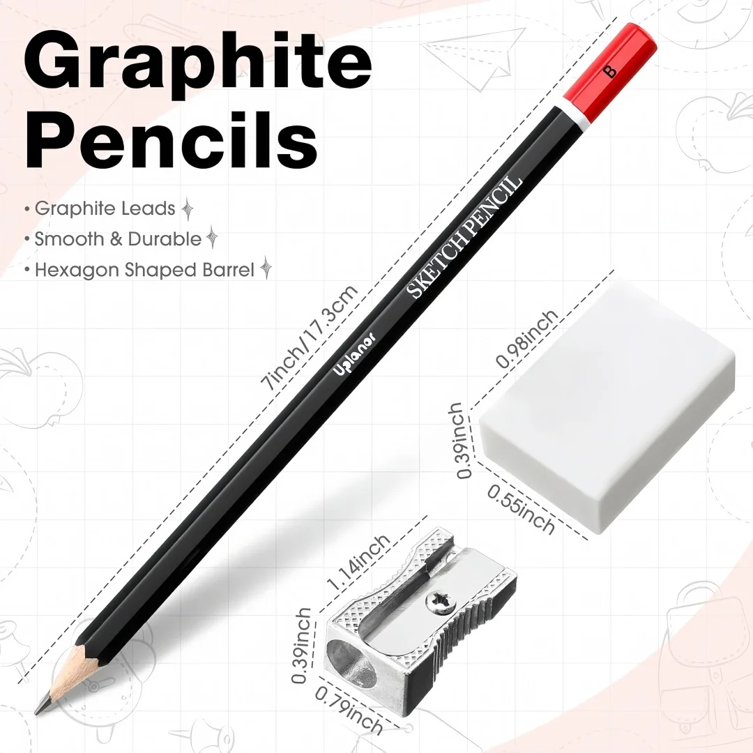 أقلام رسم فنية للطلاب 6H-12B قلم رسم فحمي حافظة حديد للمبتدئين واللوازم المهنية