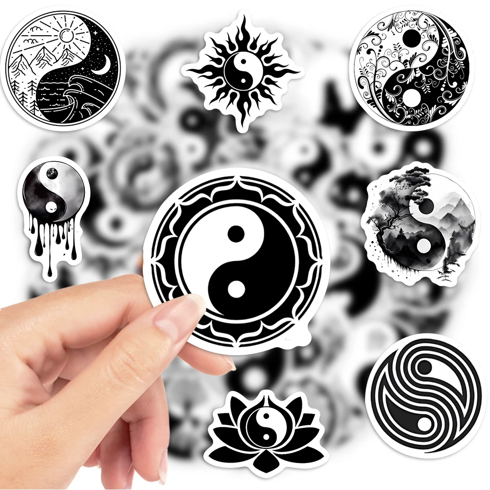 Chinese Yin Yang Stickers Taoism Zen Balance Yoga DIY Waterproof Decal for Laptops Phones Bottle Scrapbooking Luggage Decorative