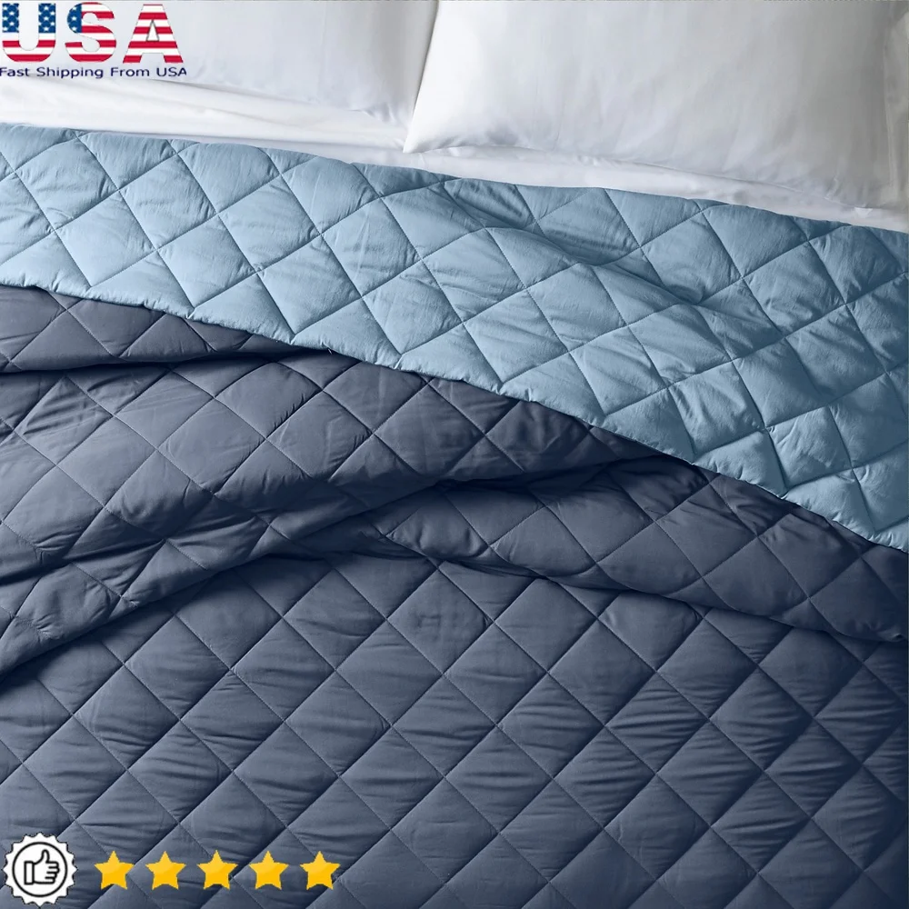 

Reversible Down Alternative Comforter Full Queen Soft Microfiber Cotton Machine Washable All Season Bedroom Décor