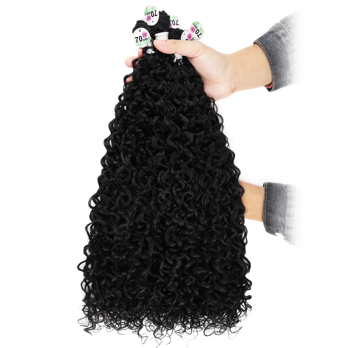 

24-28inch Short And Elastic Synthetic Curly Hair Bundles Water Wave Hair Extension For Women Suitable For Daily Holiday Wear