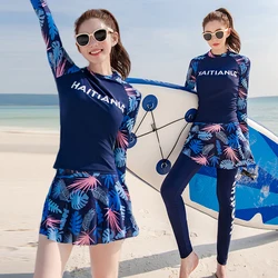 Traje de buceo versión coreana para mujer, traje dividido, manga larga, protector solar, secado rápido, traje de Medusa