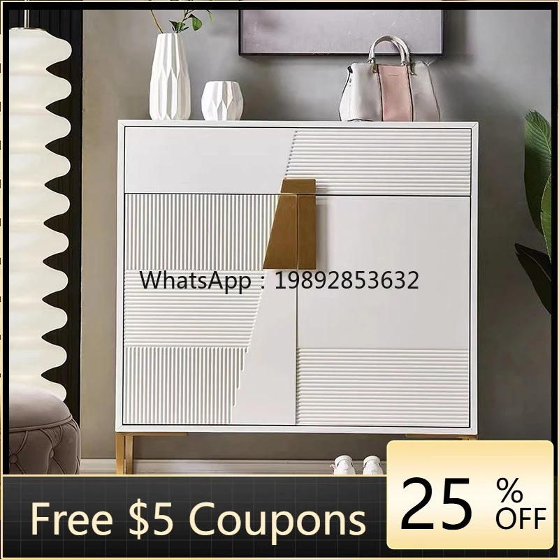 

LYY Light Luxury Italian Style Flip Shoe Cabinet Entryway Ultra-thin Living Room Side Cabinet Home Decoration