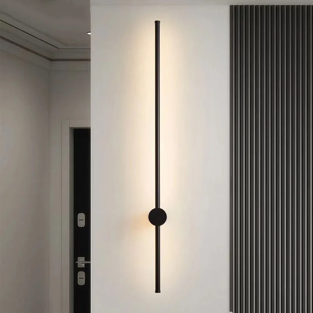 

Modern LED Wall Lamp Rotation Long Wall Light For Home Bedroom Stairs Living Room Sofa Background Lihgting Black Decoration Lamp