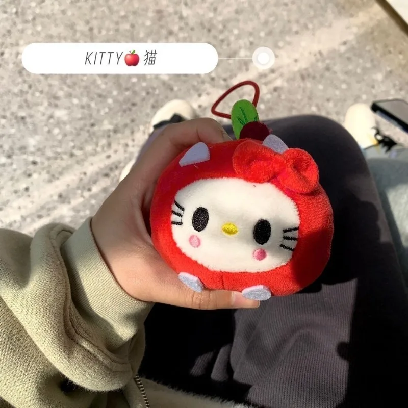 

Hello Kitty Cute Apple KT Cat Pendant Small Doll Lucky Bag Pendant Children Student Mobile Phone Decoration Women Accessories