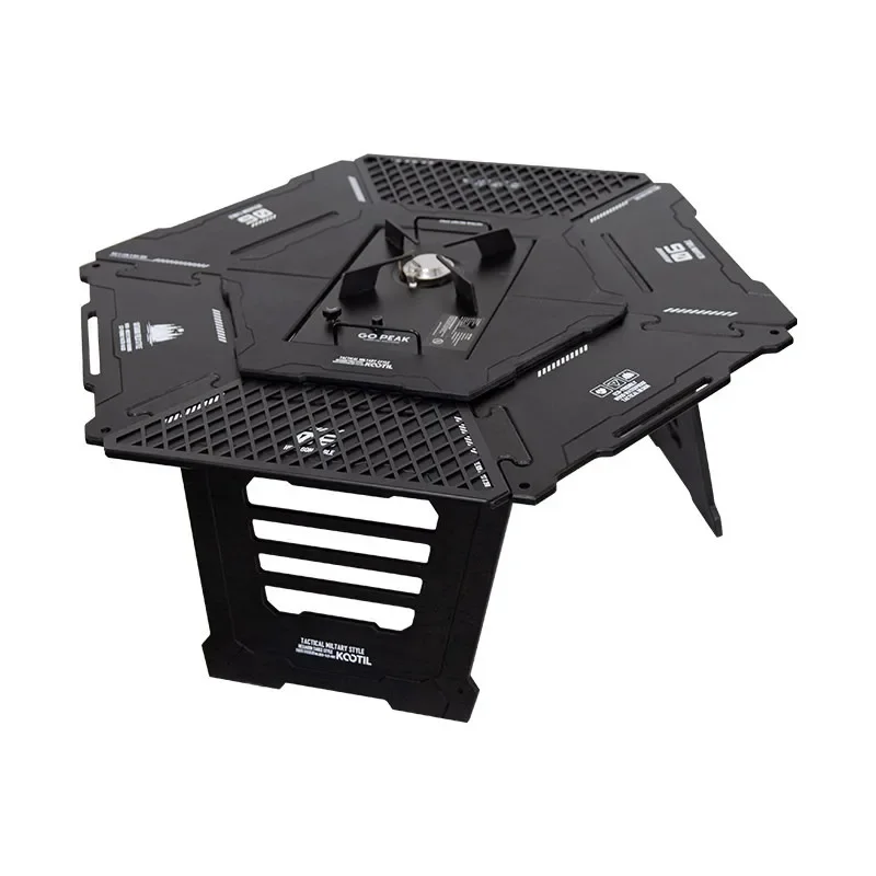 Outdoor hearth tactical wooden table, camping folding multi-functional combination table
