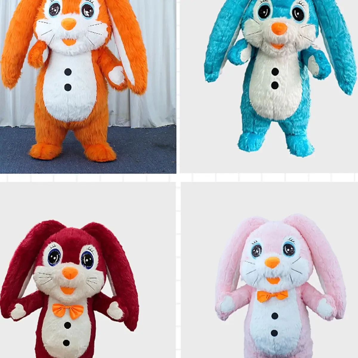 MINISO أفخم نفخ أرنب زي التميمة أرنب عيد الفصح تفجير وتتسابق للبالغين هالوين كرنفال فستان حفلة تنكرية