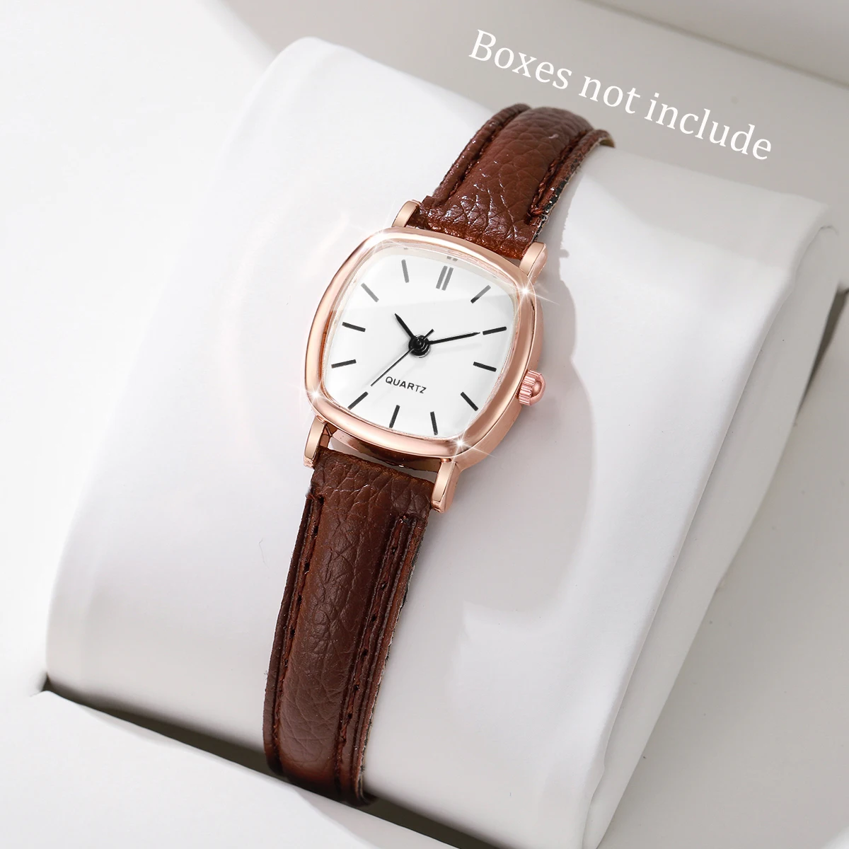 Women\'s Analog Quartz Watch with Leather Strap, Small Thin Face, Easy to Read Womens Ladies Small PU Leather Strap Roman Numerals Oval  main image 4