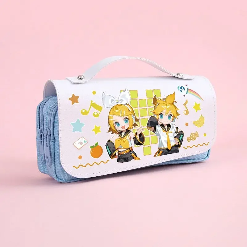 Cartoon animation peripheral Kagamine twin storage pencil bag student large-capacity Kagamine bell two-dimensional pencil case