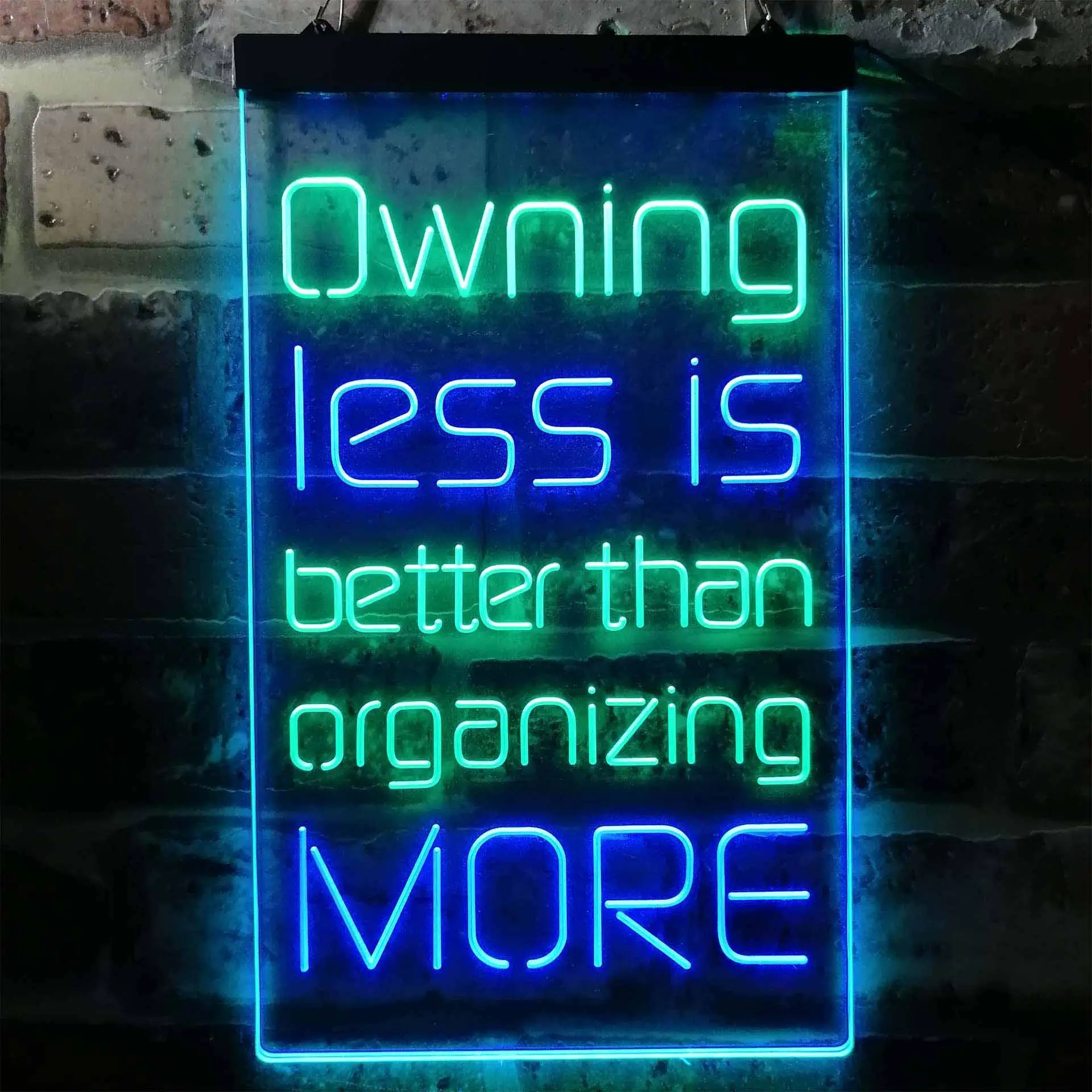 Less is More Daily Quotes Dual Color Led Neon Sign st6-i3771