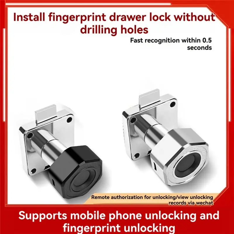 [NEW A09R!】 Fingerprint Lock Biometric Electronic Door Lock No Punching Low Power With Tricolor Lamp For Office And Home Black F
