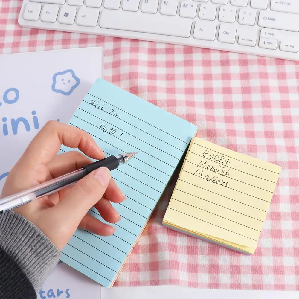 200枚入り 自己粘着式 ライン入り付箋 日記 ToDoリスト メモ帳 N回使える スケジュール 学生用 ライティングマーカー メモ帳