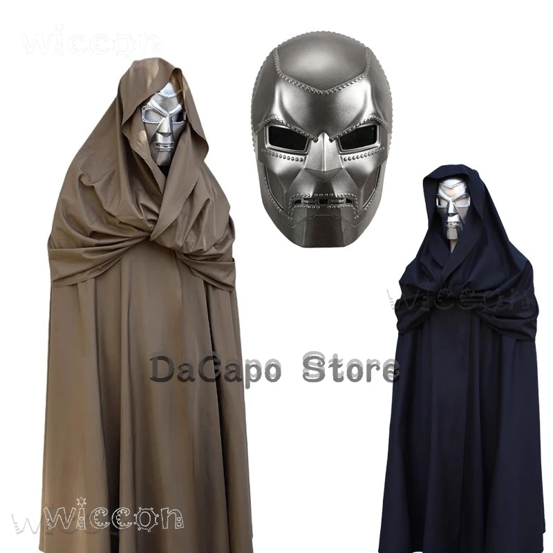 Doctor Doom Cosplay Kostüme Umhang Maske Party für Männer Böse Ecientist Kostüme Herren Cape Halloween Party Roleplay Fancy Outfit