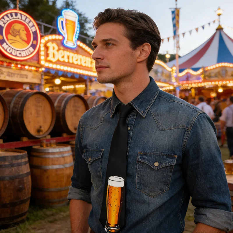 Cravate de la présidence pour hommes, chope à bière, cravates drôles, cadeau de robe formelle, chemise de mariage, fête Craings.com, design de