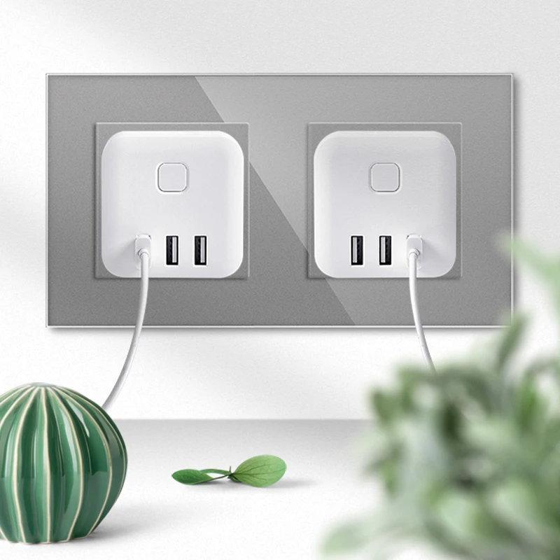 JHJCH Kristal Gehard Glazen Paneel 2,3, 4Gang Stopcontact Geaard 16A EU Standaard Elektrische Triple Outlet