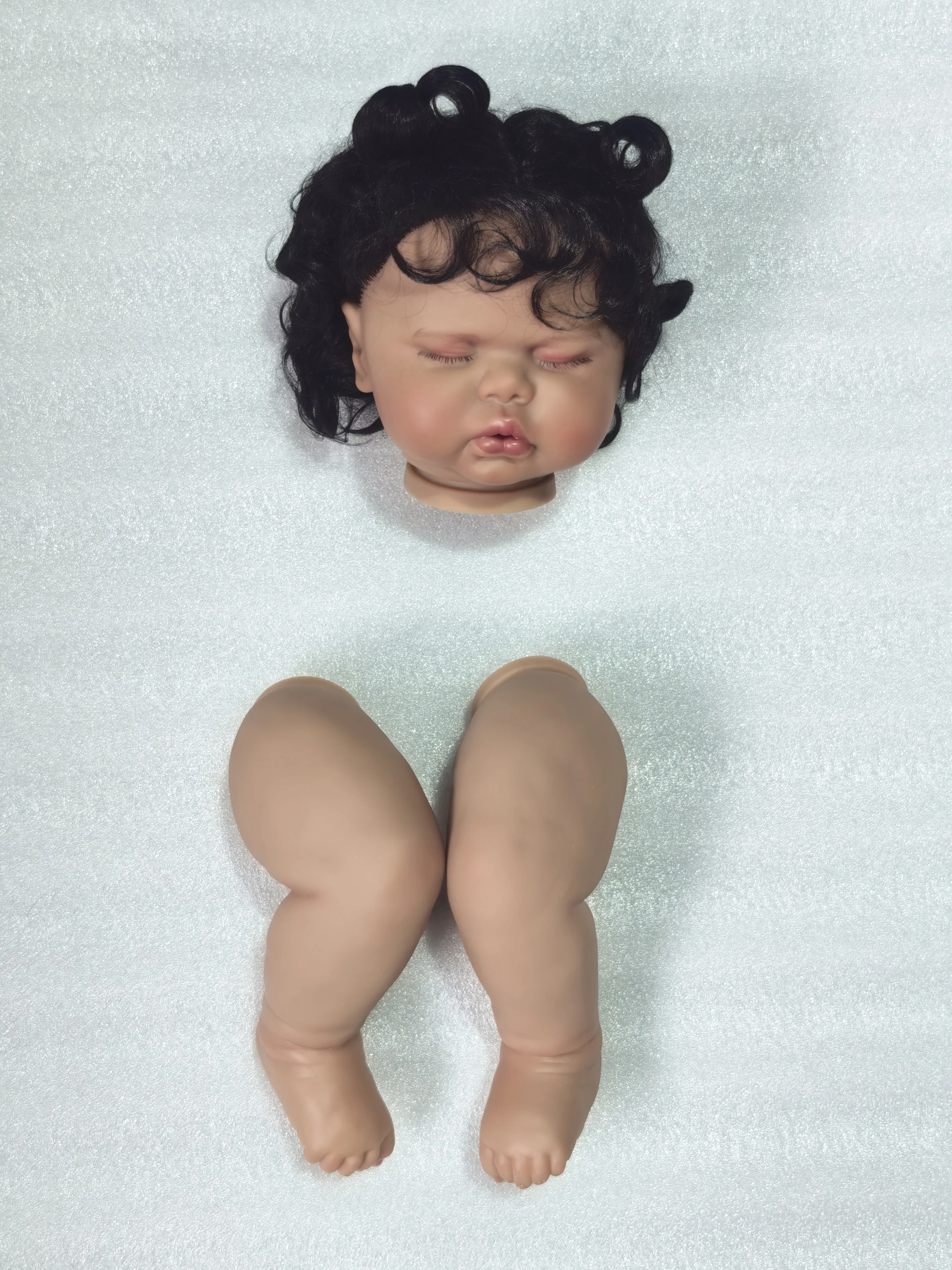 NPK 24-inch Lifelike Pickle Doll Kit with Dark Skin  Pre-Painted Doll Parts for Easy Assembly Perfect Birthday Or Christmas Gift