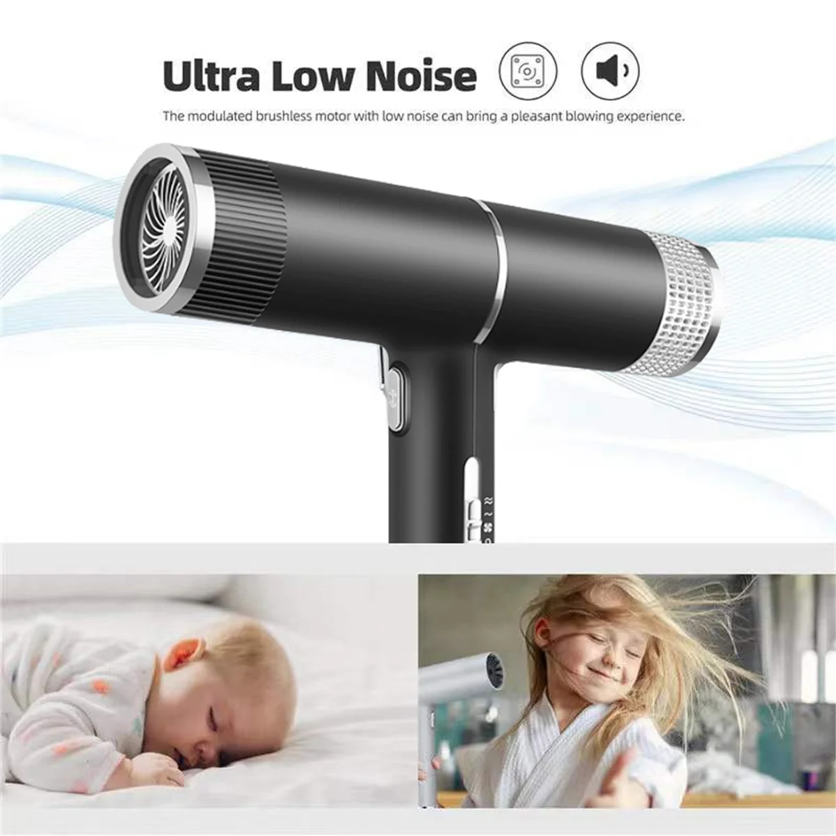 Asciugacapelli professionale asciugacapelli ionico negativo Hot Cold Wind Salon Hair Styler Tool asciugacapelli elettrico spina UK