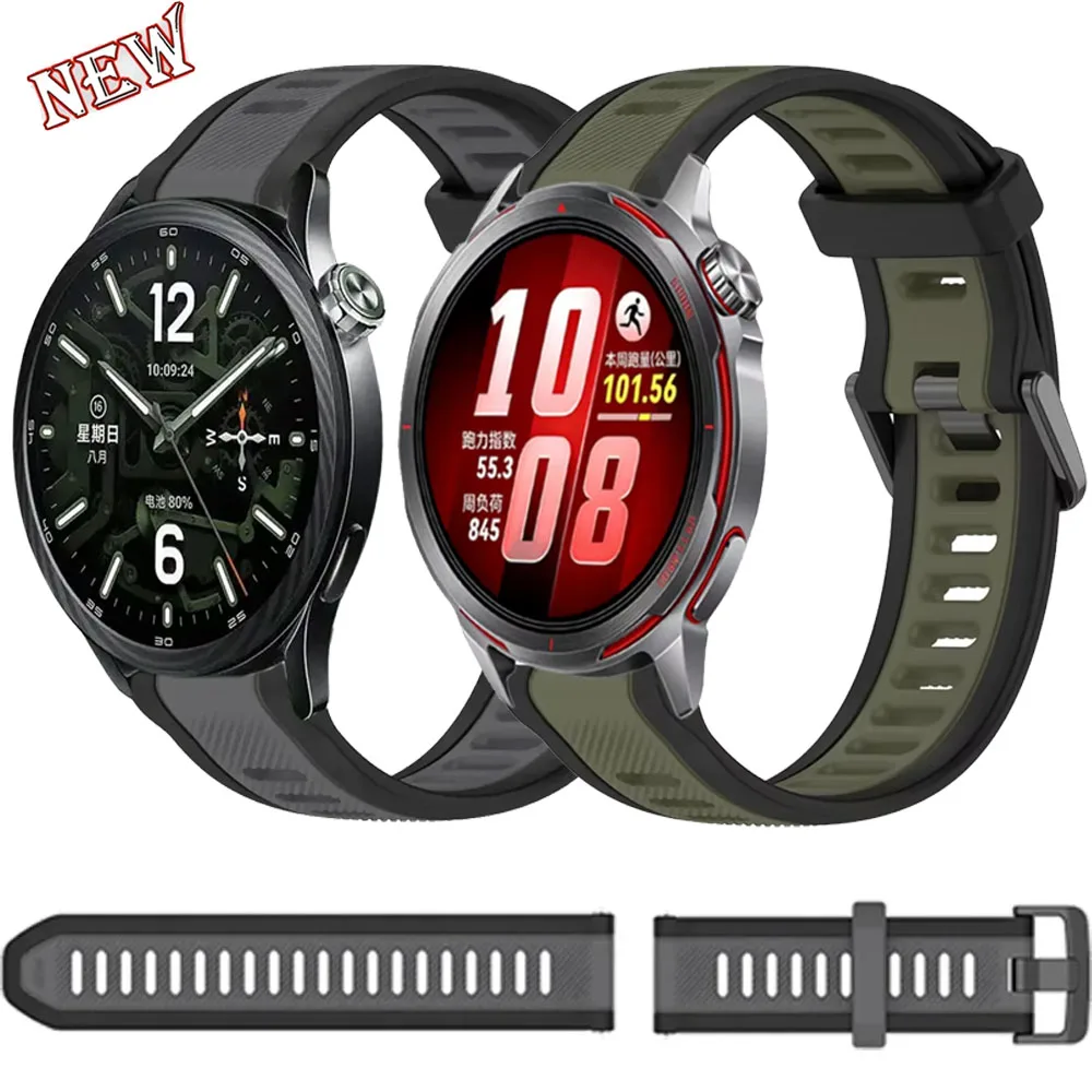 Silicone Strap for Xiaomi 5/S5-4-3-2 18/20/22mm Breathable Bracelet Band For Oneplus Watch 4-Lite/Huawei watch GT Runner 2/GT6-5