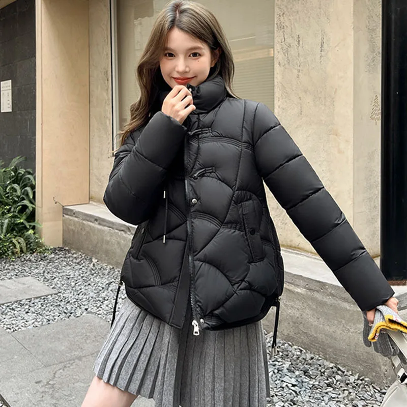 2024 Nieuwe Winterjas Voor Dames Sneeuwkleding Donzen Katoenen Gewatteerde Korte Jas Damesmode Oversized Losse Casual Puffer Parka 'S