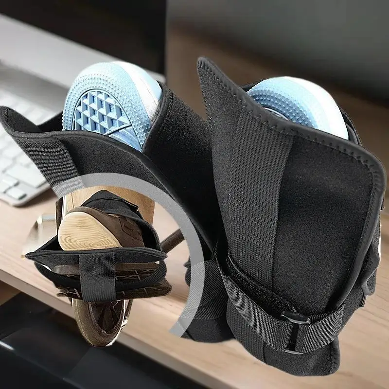 สายรัดรองเท้าสำหรับรถเข็นคนพิการ สีดำ 1 ชิ้น สายรัดแบบยึดติดสำหรับเท้า อุปกรณ์ดูแลผู้สูงอายุ ที่พักเท้าสำหรับรถเข็น