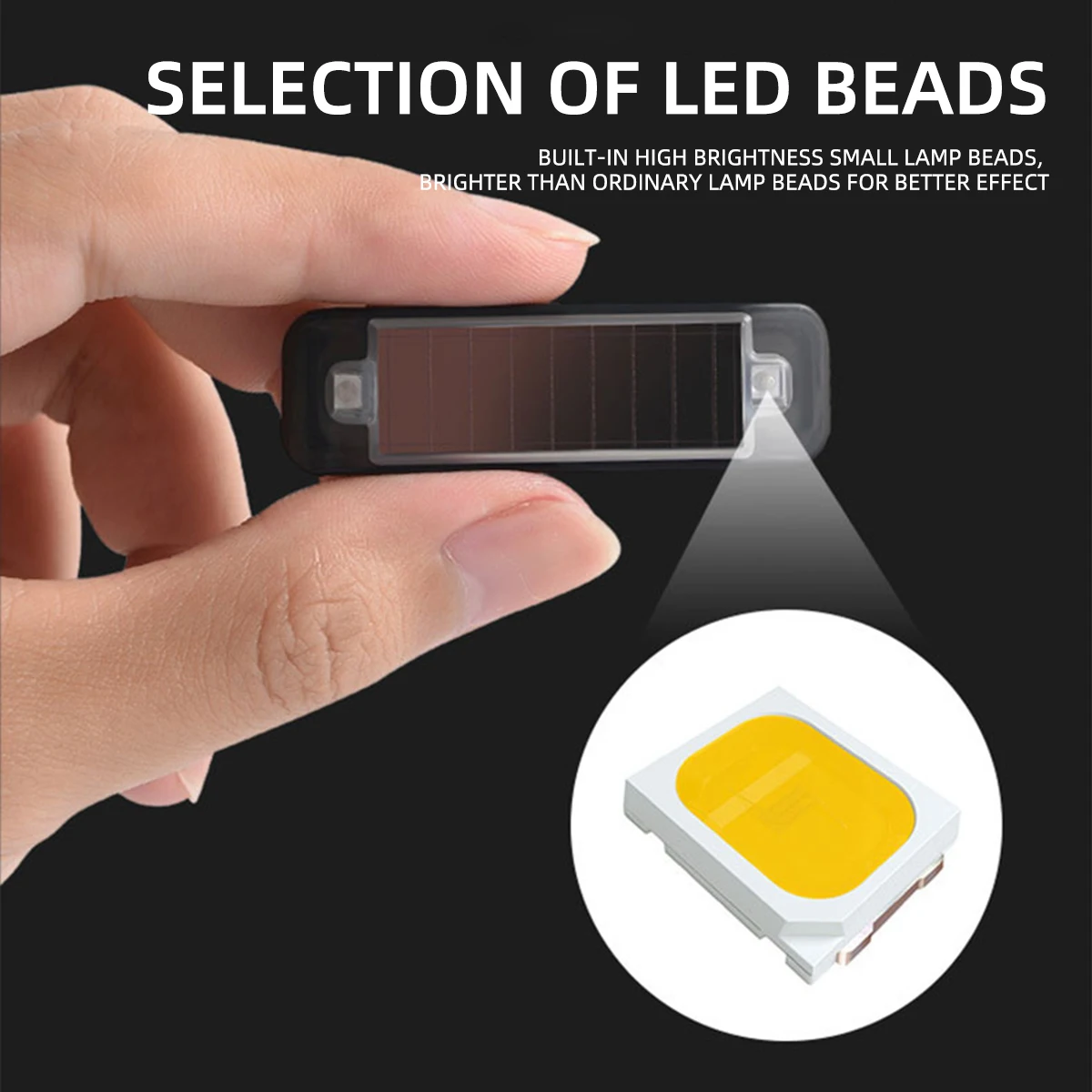 1/2pcs Wireless Strobe Lights Ambient Light Car Decor Atmosphere Light Solar Power Warning Light 8Colors Rechargeable Led Lights