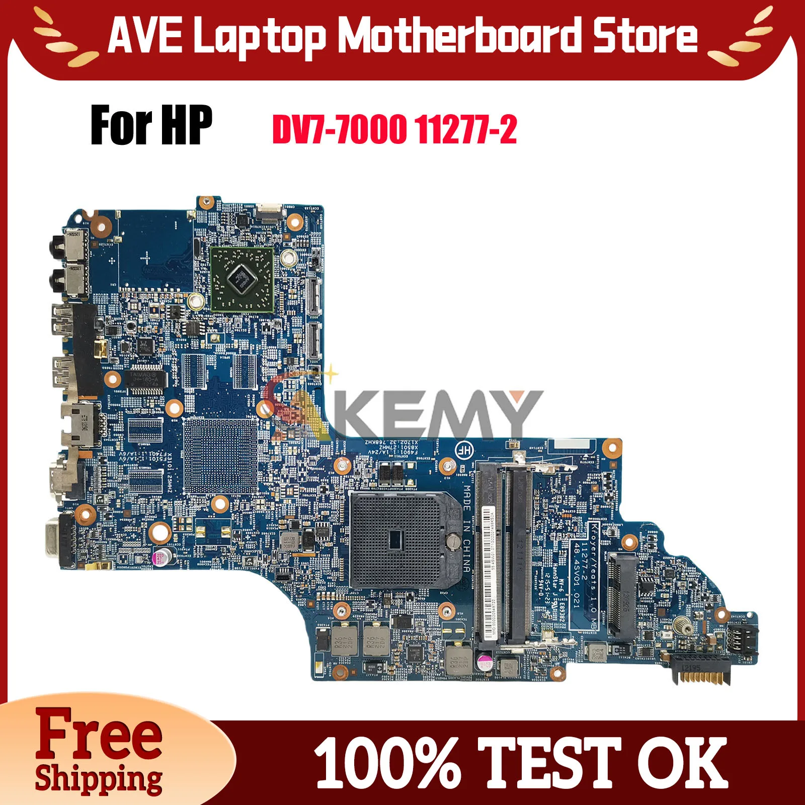 

11277-2 For HP DV6-7000 DV7-7000 Laptop Motherboard With AMD CPU 675794-001 DDR3 100% Fully Tested