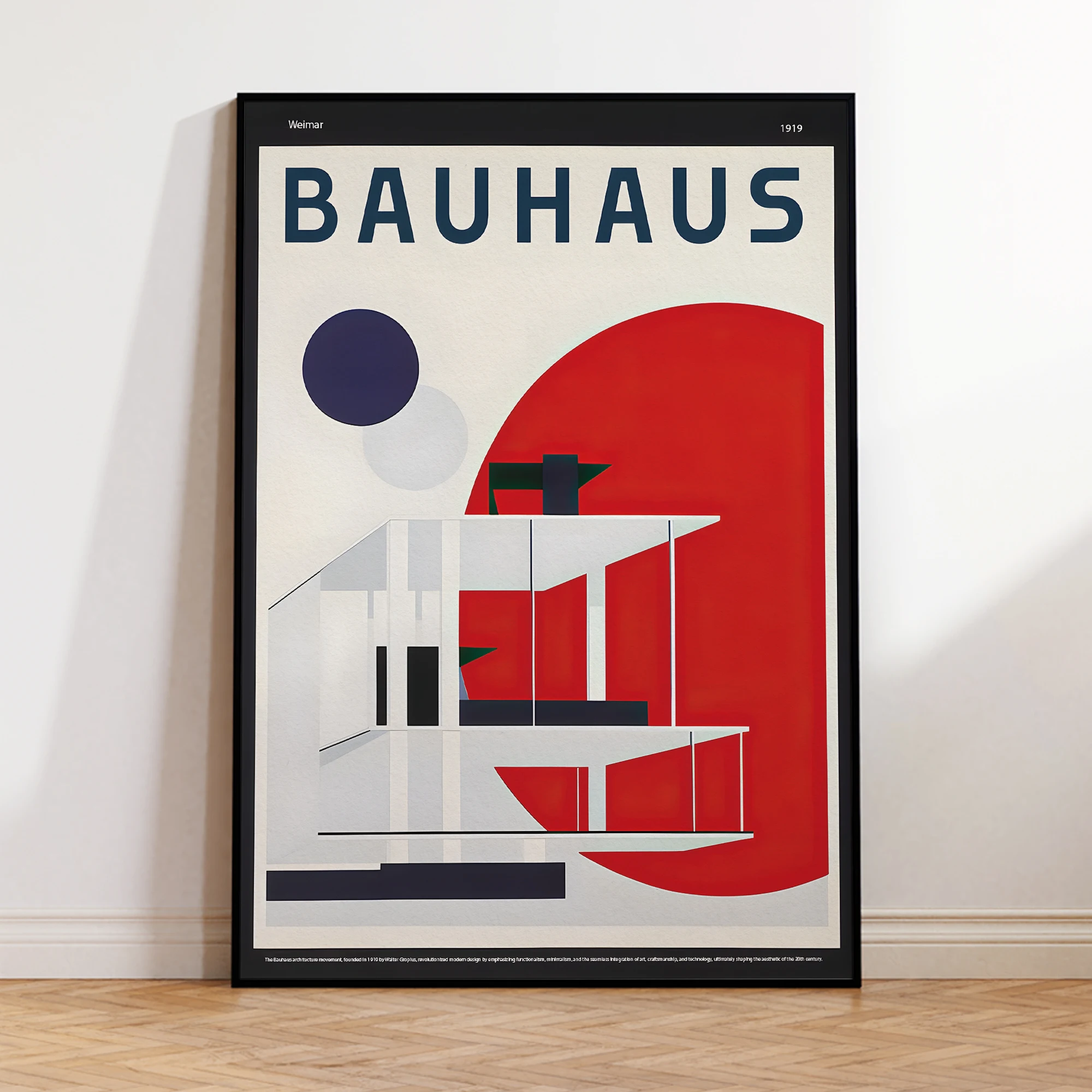 Modern Bauhaus Architecture 1919 Wall Art Aluminum Frame Prints Canvas Painting Poster Picture For Living Room Home Decor