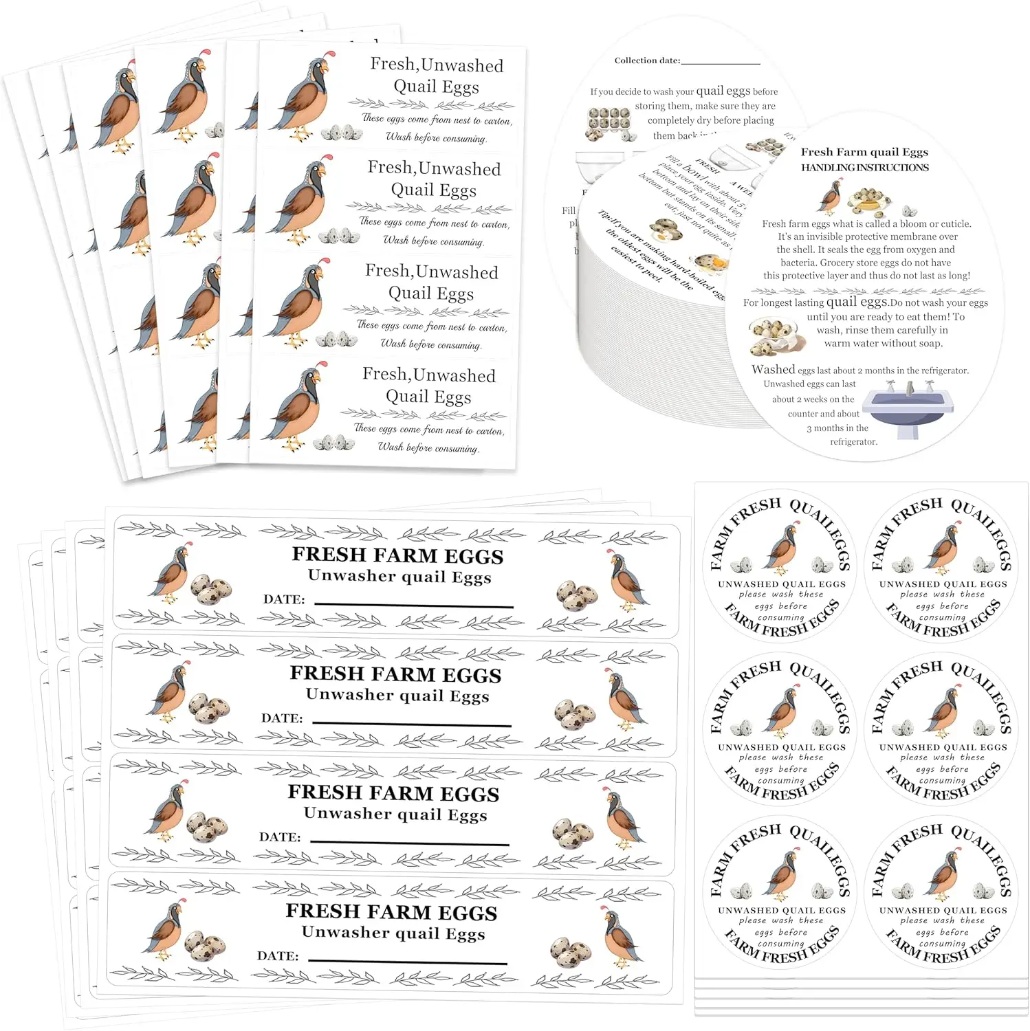 ensemble-d'emballage-pour-œufs-frais-de-ferme-œufs-non-laves-etiquette-de-retour-etiquette-de-carton-cartes-d'instructions-de-manipulation-double-face