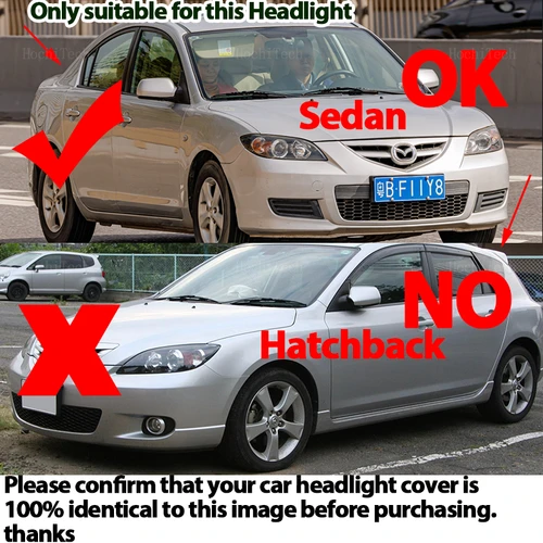 Imagen 2 del producto Carcasa transparente para faros delanteros, carcasa de lente, cubierta de luces de cabeza de cristal para Mazda 3 Mazda3 Axela BK 2003-2008