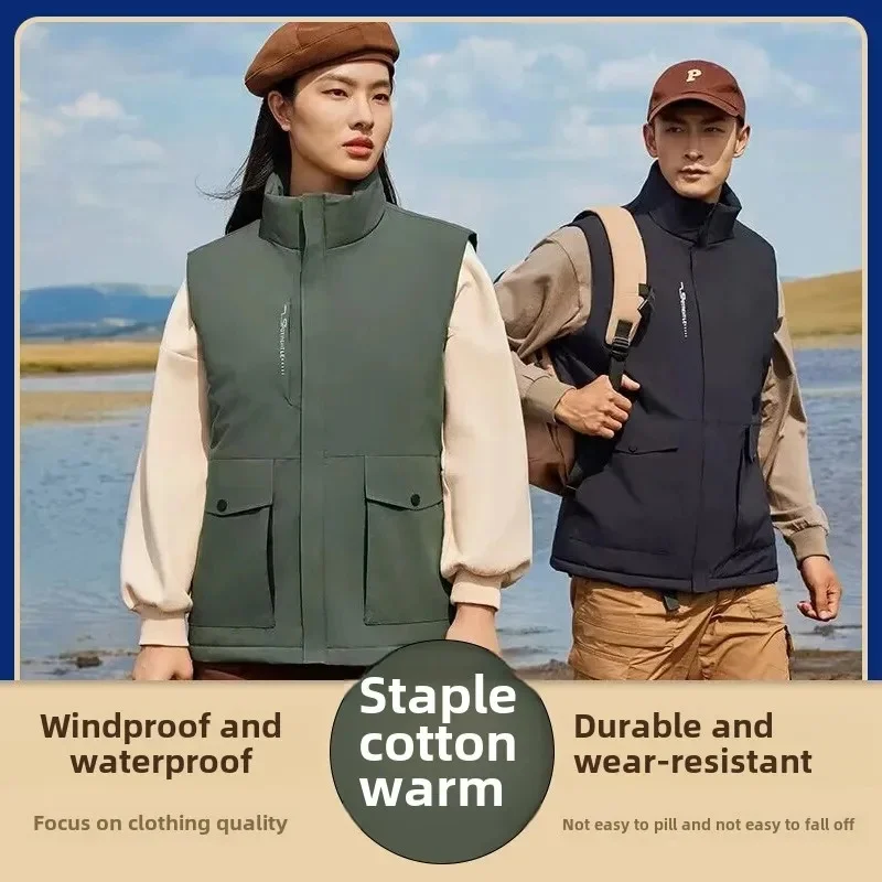 تخصيص شعار Winterdown سترة مطرزة الرجال مبطنة بالصوف سترة قطن سميكة لملابس العمل للشركات دراجة نارية متسابق