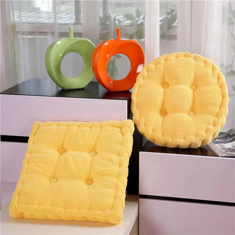 1pcs 3D Corn Kernel Cushion, Thickened Handmade Chubby Cushion, Tatami Cushion, Corduroy Chair Cushion, Classroom Chair Cushion