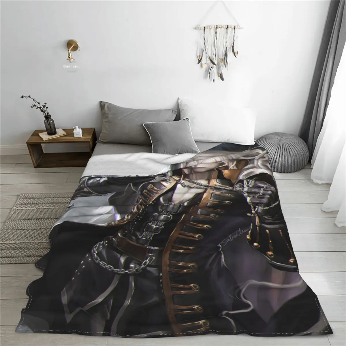 Alucard Vampire Blanket Castlevania Anime Wool Throw Blanket Bed Sofa Decoration Soft Warm Bedsprea