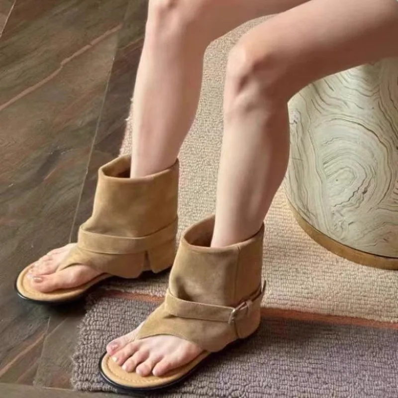 

Fashion Women Shoes 2026 New Summer Boots Designer Casual Ankle Boots for Women Flip Flops Belt Buckle Women Shoes Zapatos Mujer