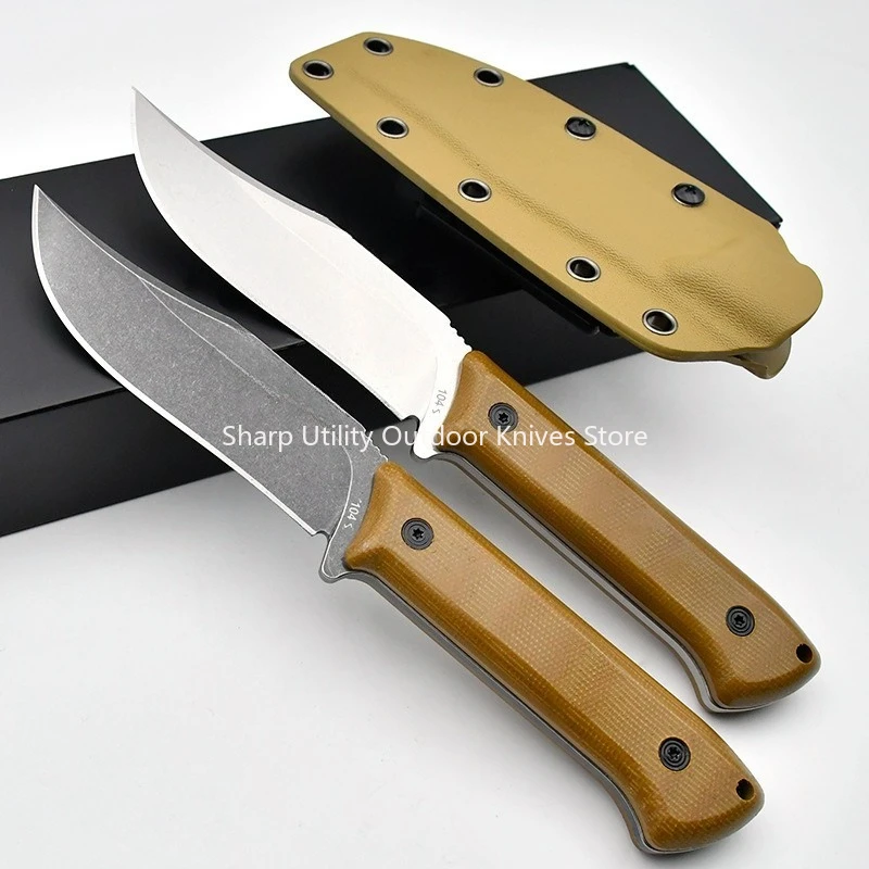 104 Multi-purpose Wilderness Adventure Climbing Pocket Knife Outdoor Utility Fixed Knife EDC Camping Fishing Tools Kydex Sheath
