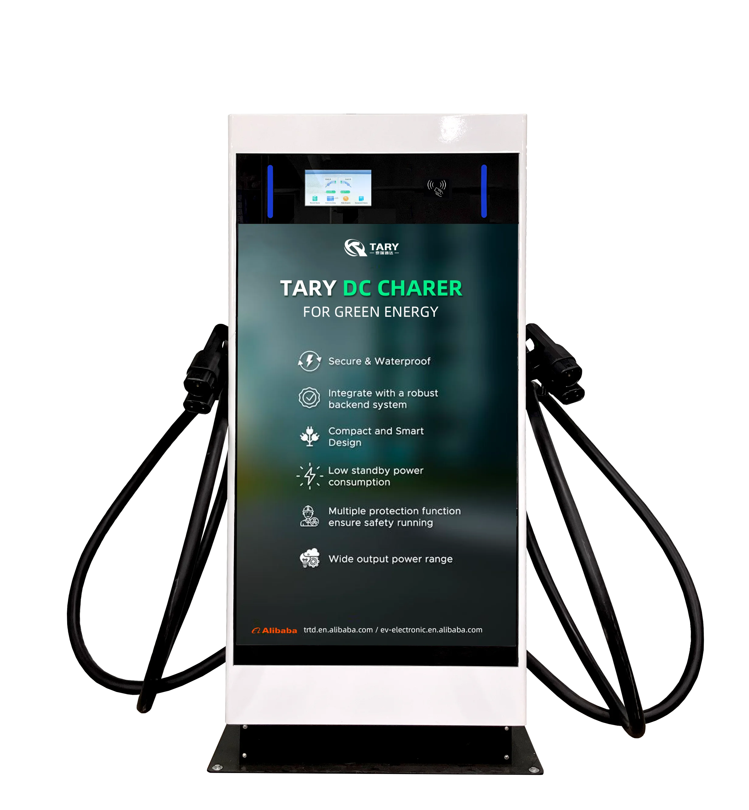 40 60 80KW EV DC Charging Station For Commercial Use GBT CCS2 Double Gun POS Payment Big Screen