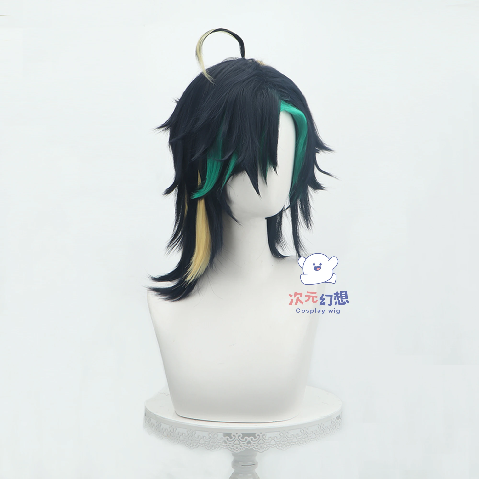 Genshin Impact Kinich Peruca Cosplay, Cabelo Sintético Resistente ao Calor, Festa de Halloween, Role Play, Boné de Peruca Grátis