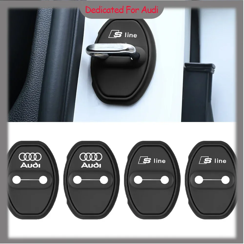 

2/4PCS Silicone Car Sline Emblem Door Lock Cover Protection Stickers For Audi Q7 Q3 Q5L Q2L S4 S5 S6 S7 A6L A4L A3 A4 A7 A5 B6