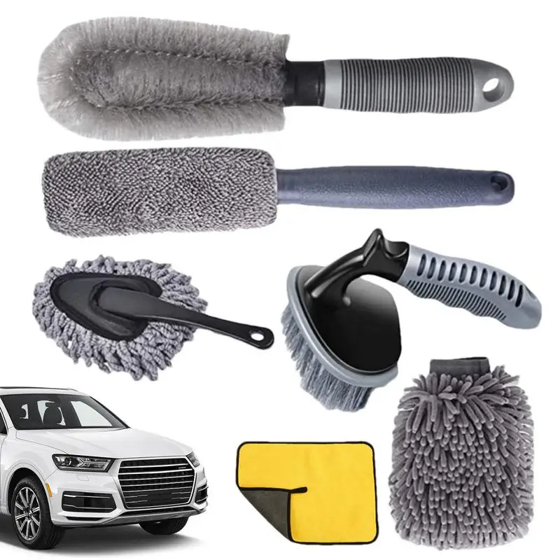 

Car Detailing Brush Set automobile wheel cleaning brush long handle tire cleaner vehicle Rim Scrubber easy grip non slip brush