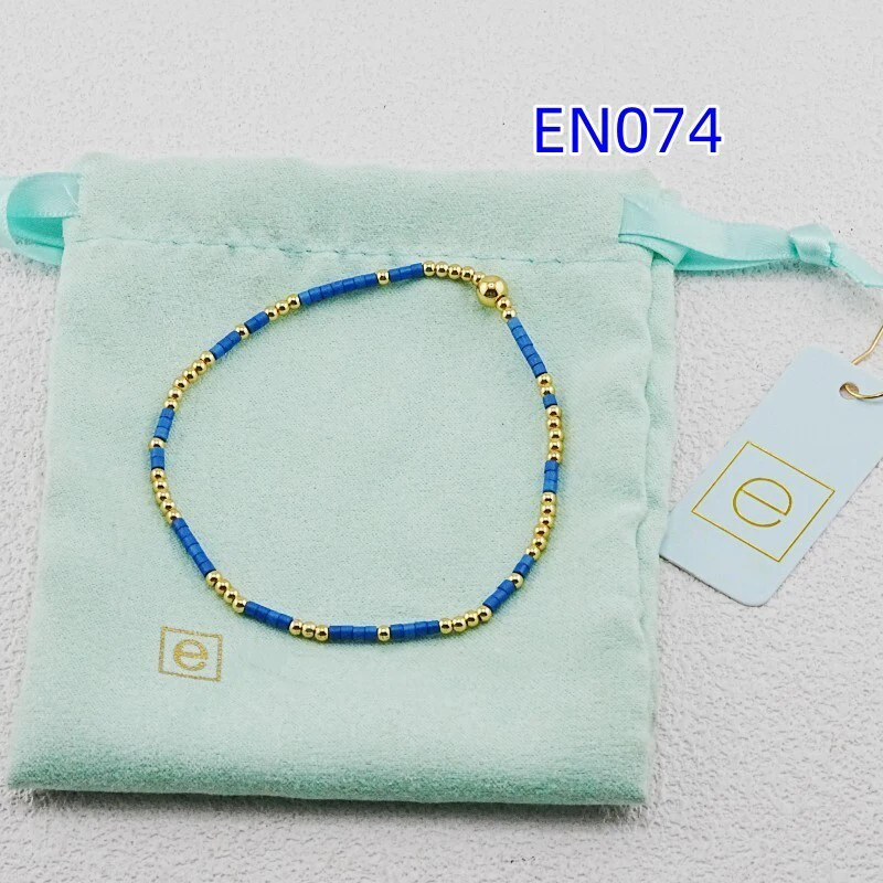 VKVVA Fashion Jewelry Blue Glass Tube Beaded Bracelet for Women Birthday Gifts, Unique Gift