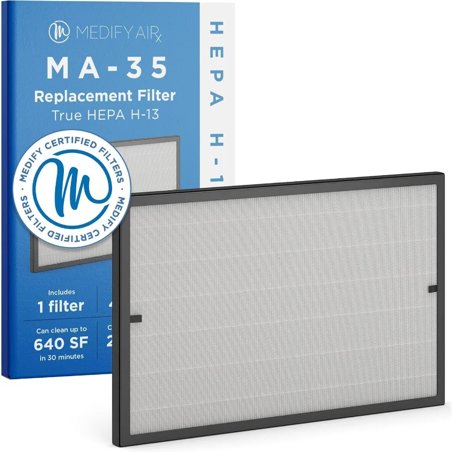 

Medify MA-35 Genuine Replacement Filter for Black MA-35 Purifiers Smoke Dust Odors Pet Dander 3 in 1 with Pre-filter True HEPA