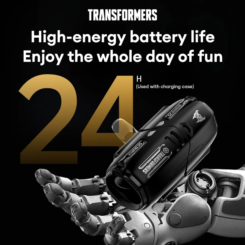 TRANSFORMERS TF-T01 PRO ANC Active Noise Reduction Wireless Earphone Low Latency HD Call Bluetooth Headphone Stereo Sound Earbud