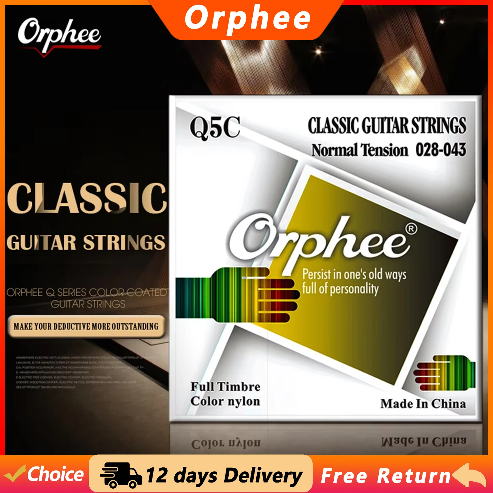 Orphee Q5C Classical Guitar Strings Nylon Pure Copper Wound Full Timbre Guitarra Stings Classic Guitar Parts & Accessories
