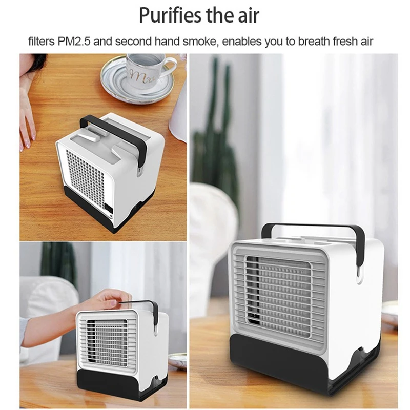 150ML Mini Air Conditiong Personal Space USB Negative Ion Air Cooler Desktop Fan With Handle For Home Office