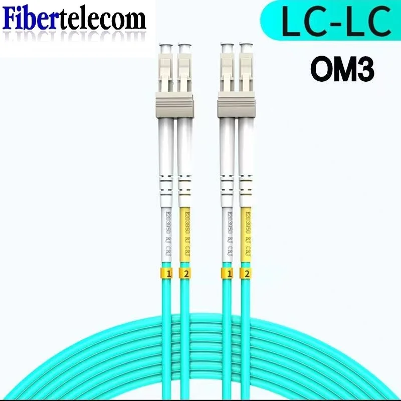 

10G OM3 OM4 Fiber Optic Patch Cable (Carrier grade) LC UPC to LC UPC Duplex 2.0mm 50/125μm 100Gbps Multimode Riser