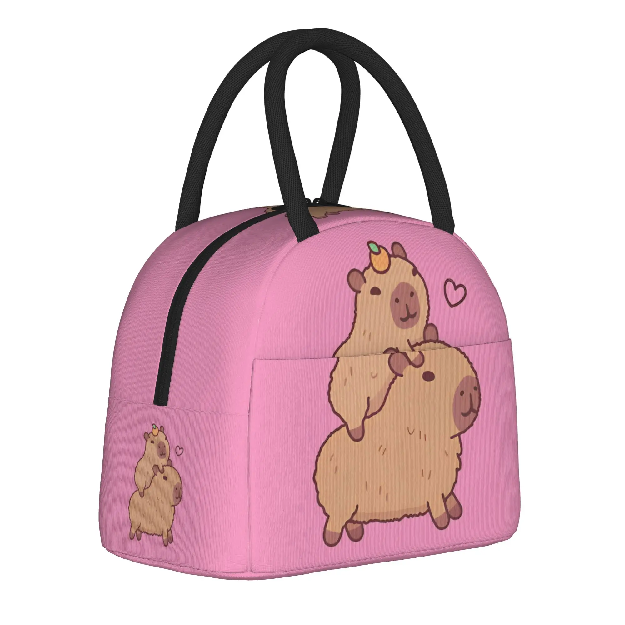 Cute Capybara Cartoon  Insulated Lunch Bag Cooler Bag Lunch Container  Leakproof Tote Lunch Box Food Handbags School  Outdoor